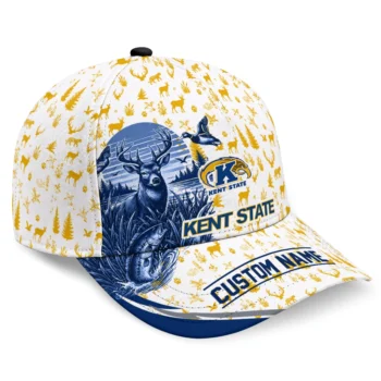 Kent State Golden Flashes Cap - Custom Toile Pattern Navy Blue White