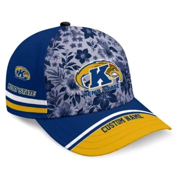 Kent State Golden Flashes Cap - Custom Tropical Floral Navy Blue