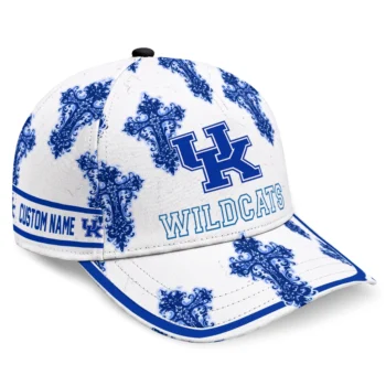 Kentucky Wildcats Cap - Custom Damask Pattern Blue White