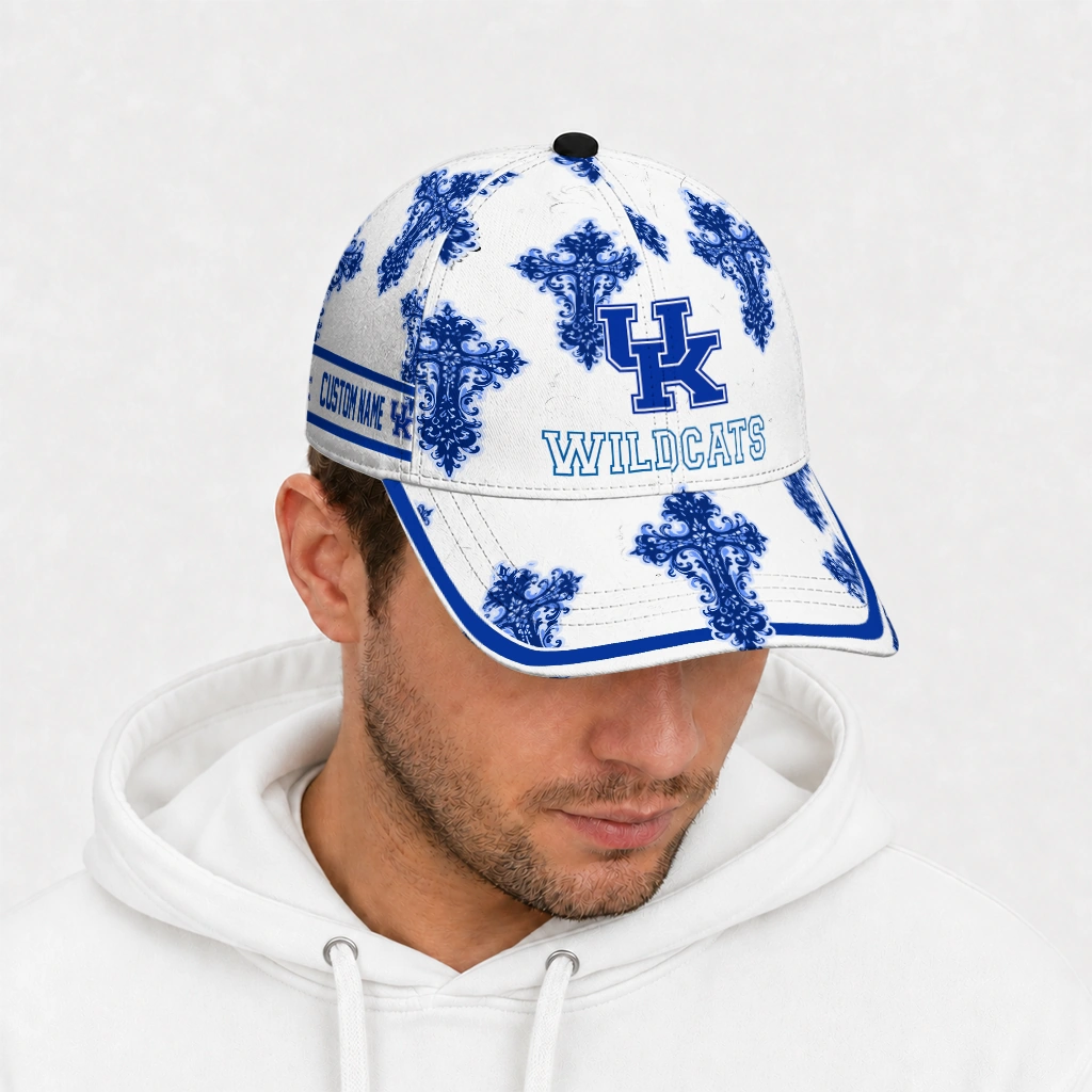 kentucky-wildcats-cap-custom-damask-pattern-blue-white-new-arrival.webp
