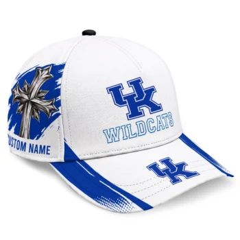 Kentucky Wildcats Cap - Custom Grunge Cross Blue White