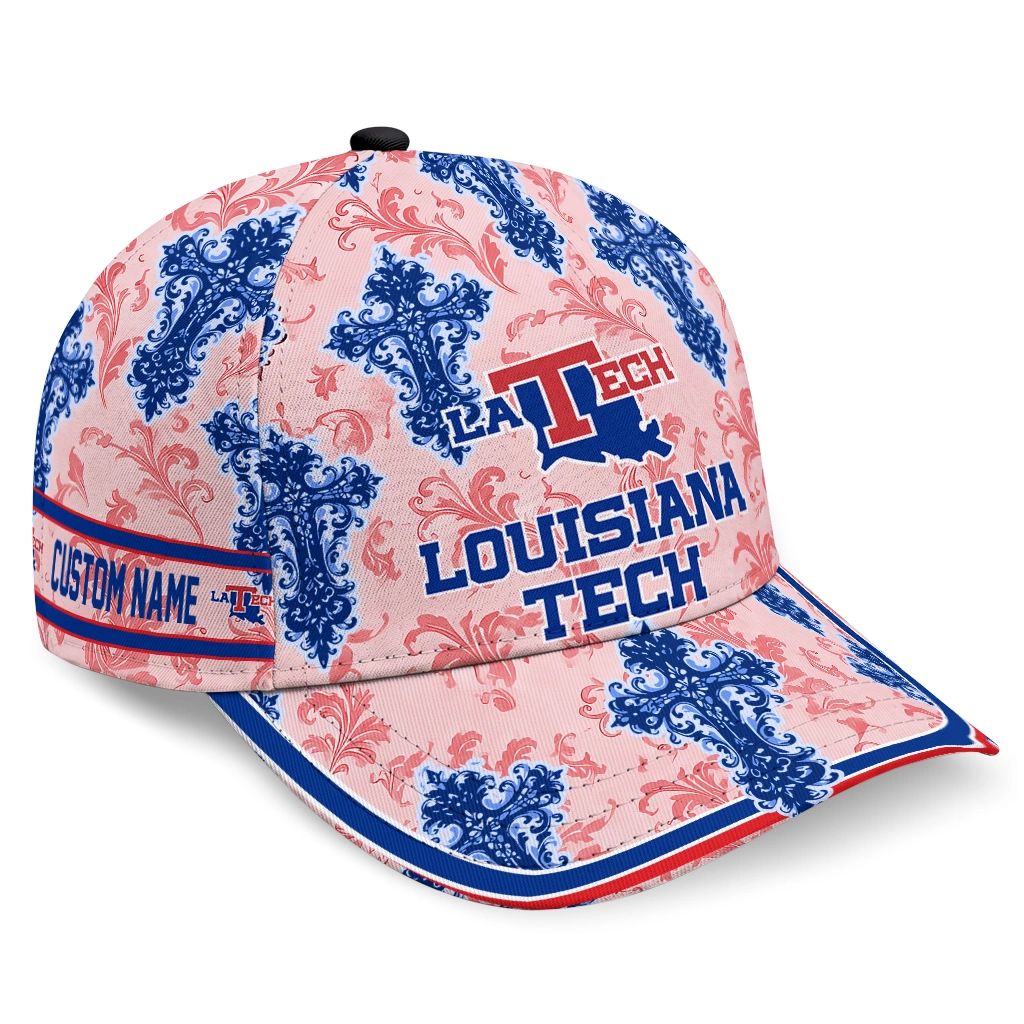 la-tech-cap-personalized-damask-pattern-blue-white-best-selling.webp la tech cap personalized damask pattern blue white best selling