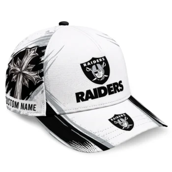 Las Vegas Raiders Cap - Custom Grunge Cross Black White
