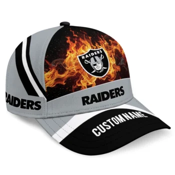 Las Vegas Raiders Cap - Customized Blazing Fire Black