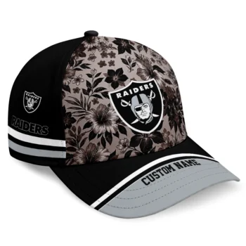 Las Vegas Raiders Cap - Customized Tropical Floral Black