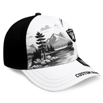 Las Vegas Raiders Cap - Personalized Flat Illustration Black White