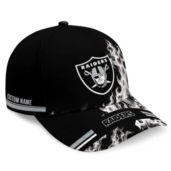 Las Vegas Raiders Cap - Personalized Smoke Flames Black