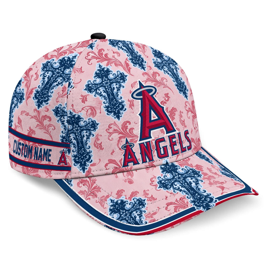 los-angeles-angels-cap-customized-damask-pattern-blue-white-best-selling.webp los angeles angels cap customized damask pattern blue white best selling