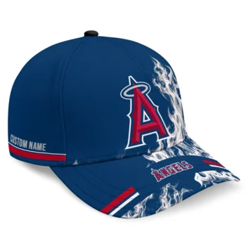 Los Angeles Angels Cap - Customized Smoke Flames Blue