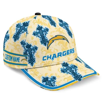 Los Angeles Chargers Cap - Custom Damask Pattern Blue White