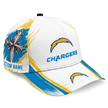 Los Angeles Chargers Cap - Customized Grunge Cross Blue White