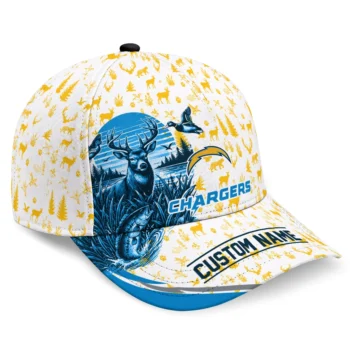 Los Angeles Chargers Cap - Customized Toile Pattern Blue White