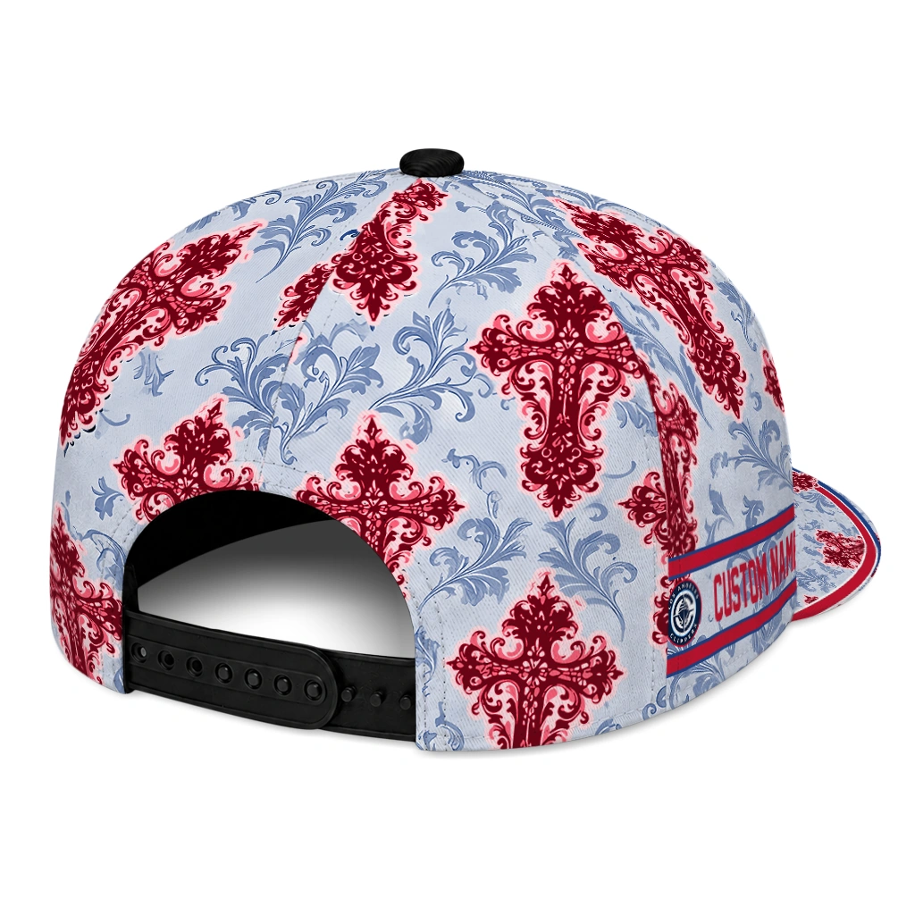 los-angeles-clippers-cap-custom-damask-pattern-red-white-fashion-forward.webp