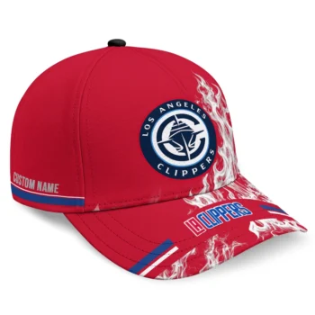 Los Angeles Clippers Cap - Custom Smoke Flames Red