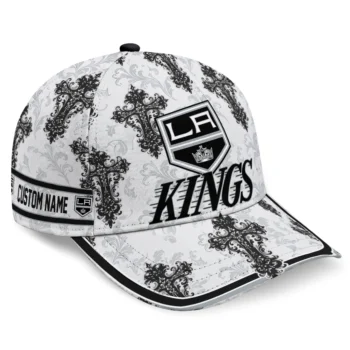 Los Angeles Kings Cap - Customized Damask Pattern Black White