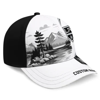 Los Angeles Kings Cap - Customized Flat Illustration Black White