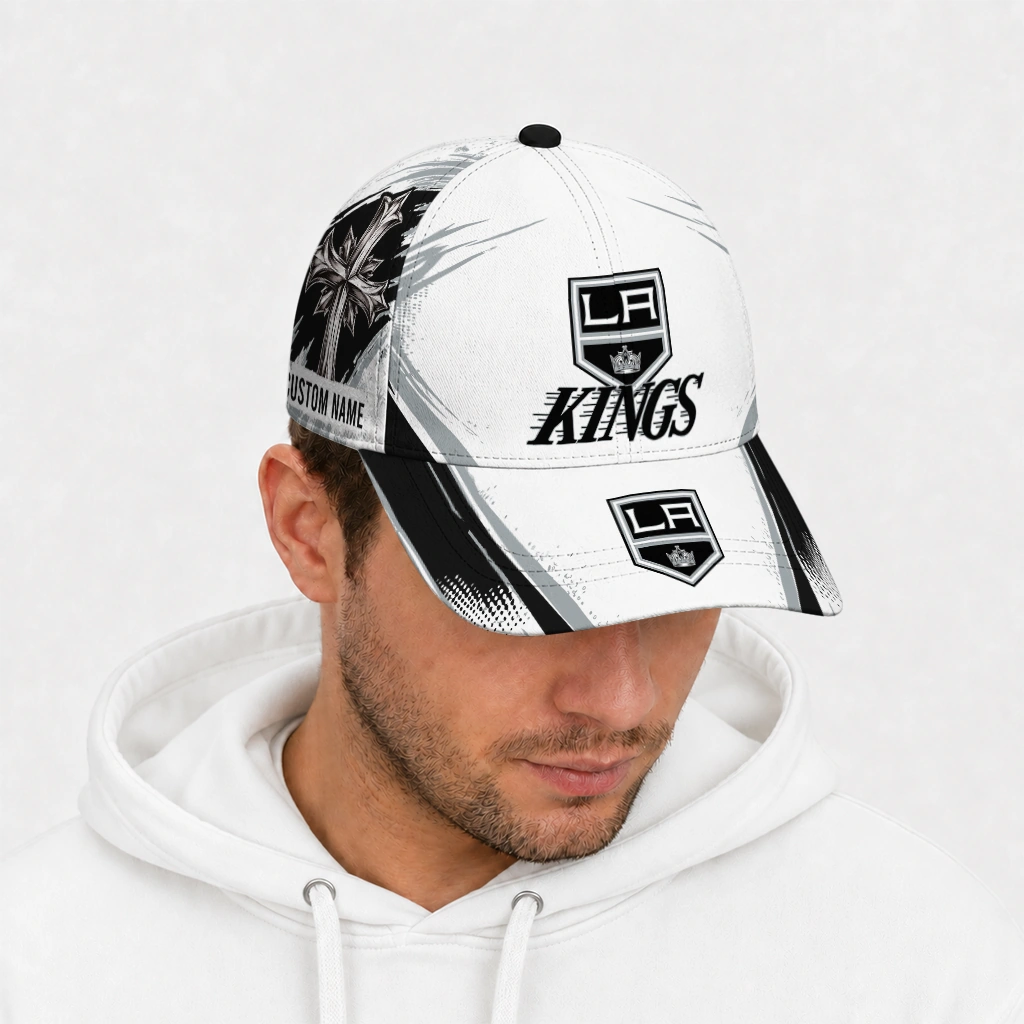 los-angeles-kings-cap-personalized-grunge-cross-black-white-new-arrival.webp