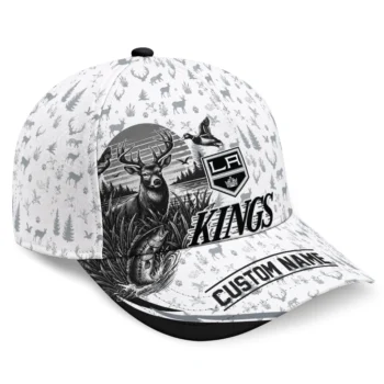 Los Angeles Kings Cap - Personalized Toile Pattern Black White