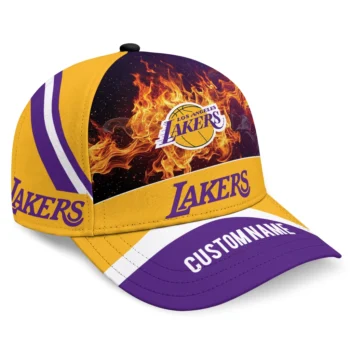 Los Angeles Lakers Cap - Custom Blazing Fire Purple
