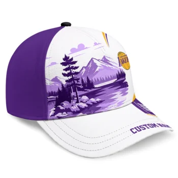 Los Angeles Lakers Cap - Customized Flat Illustration Purple White