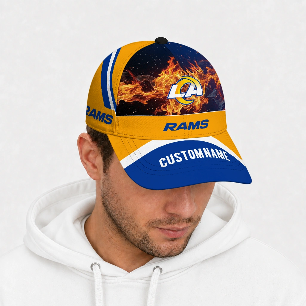 los-angeles-rams-cap-custom-blazing-fire-blue-new-arrival.webp