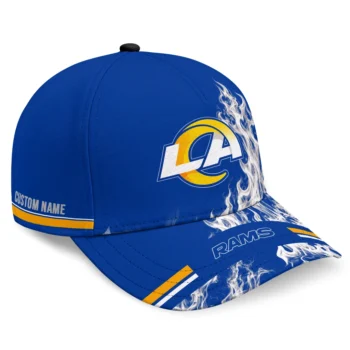 Los Angeles Rams Cap - Customized Smoke Flames Blue