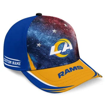 Los Angeles Rams Cap - Personalized Galaxy Nebula Blue