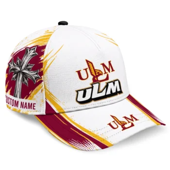 Louisiana-Monroe Warhawks Cap - Custom Grunge Cross Red White