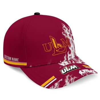 Louisiana-Monroe Warhawks Cap - Custom Smoke Flames Red