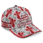 louisiana-ragin-cajuns-cap-custom-damask-pattern-red-white-best-selling.webp