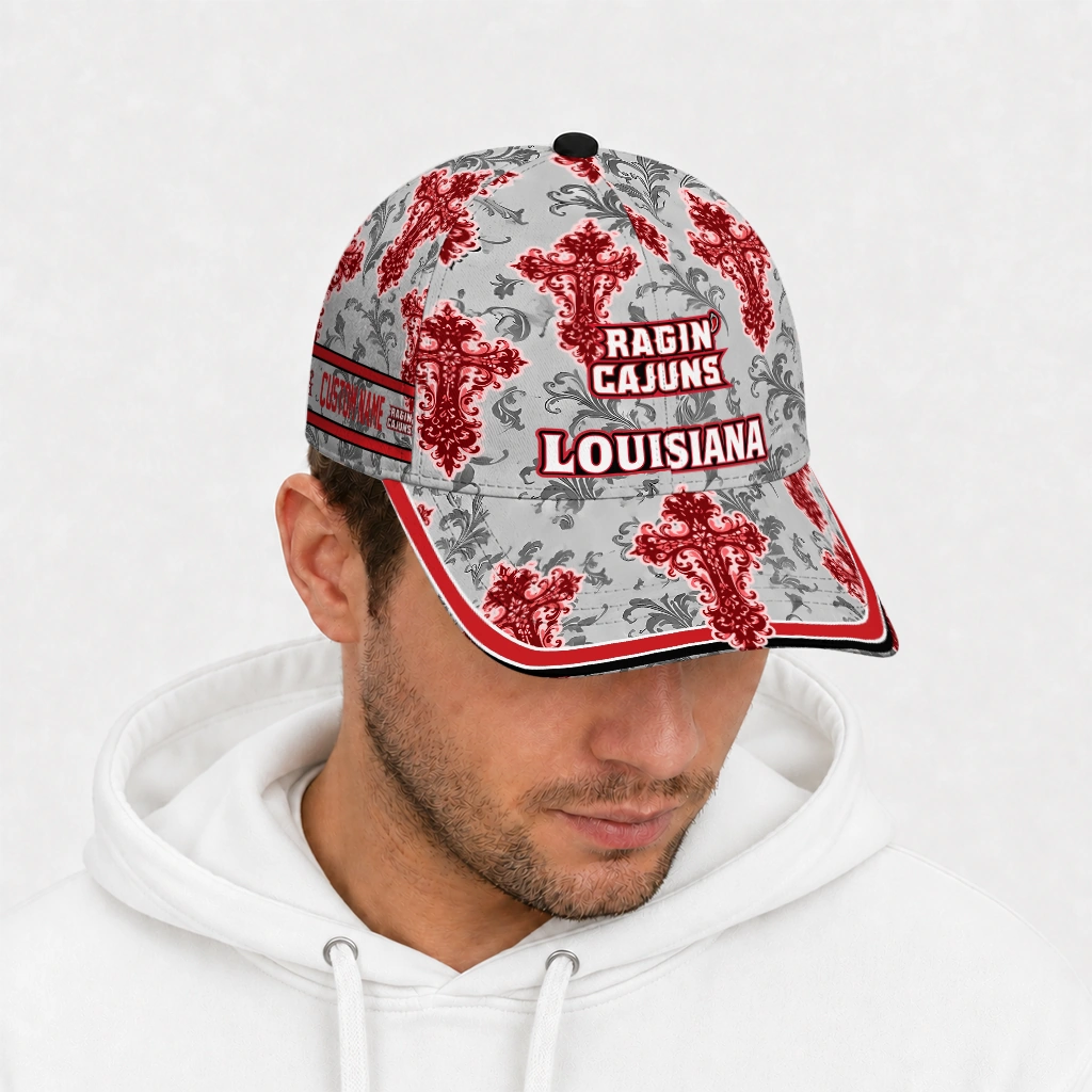 louisiana-ragin-cajuns-cap-custom-damask-pattern-red-white-new-arrival.webp
