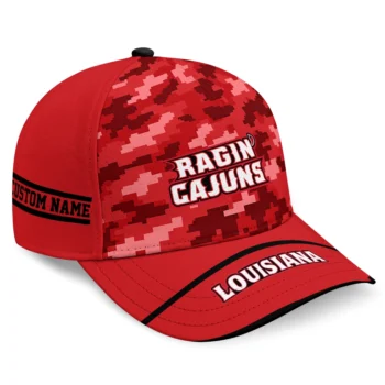 Louisiana Ragin Cajuns Cap - Custom Pixel Camo Red
