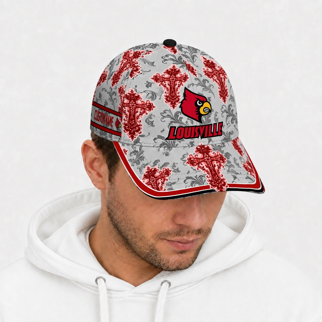 louisville-cardinals-cap-customized-damask-pattern-red-white-new-arrival.webp