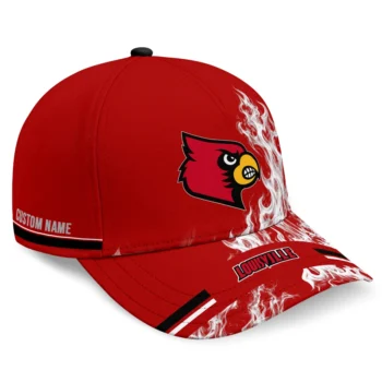 Louisville Cardinals Cap - Customized Smoke Flames Red