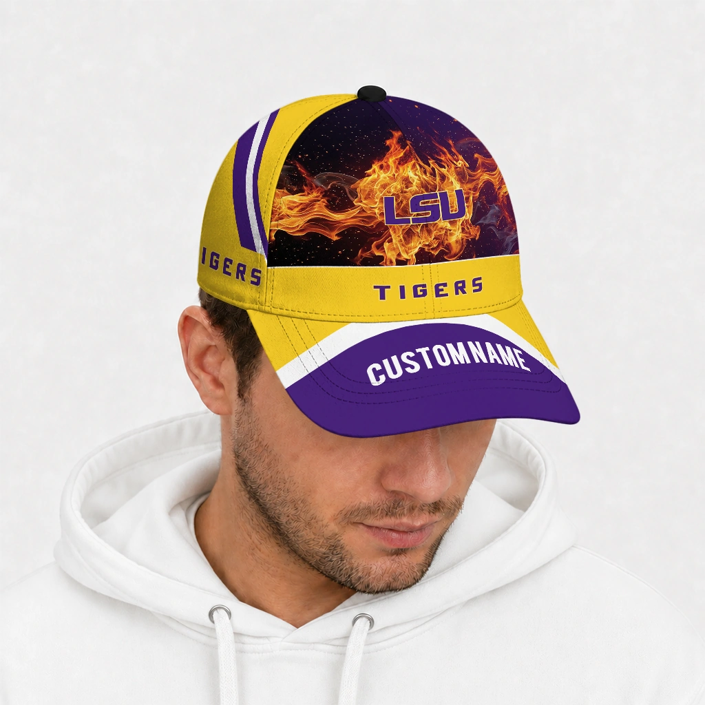 lsu-tigers-cap-personalized-blazing-fire-purple-new-arrival.webp