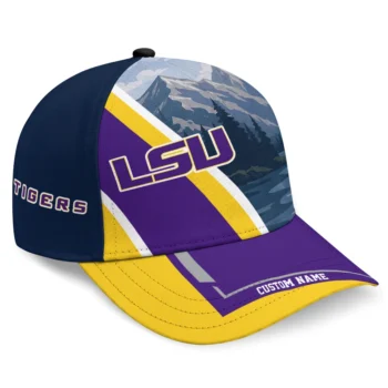 LSU Tigers Cap - Personalized Diagonal Slash Purple