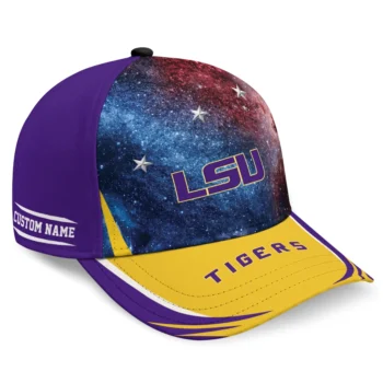 LSU Tigers Cap - Personalized Galaxy Nebula Purple