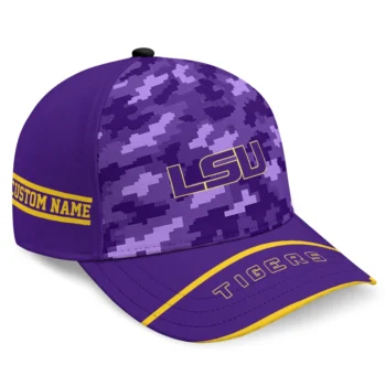 LSU Tigers Cap - Personalized Pixel Camo Purple