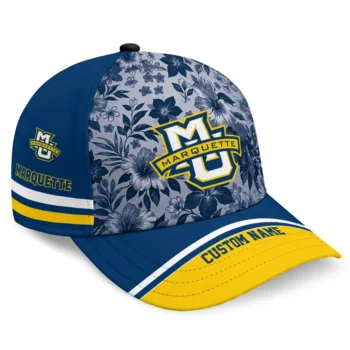 Marquette Golden Eagles Cap - Personalized Tropical Floral Blue