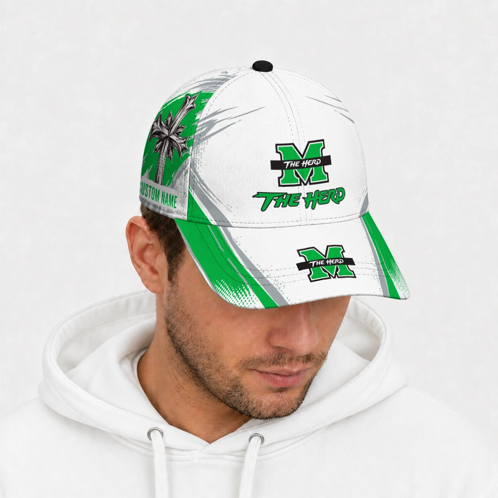 marshall-thundering-herd-cap-custom-grunge-cross-green-white-new-arrival.webp