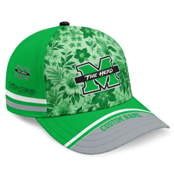 Marshall Thundering Herd Cap - Custom Tropical Floral Green