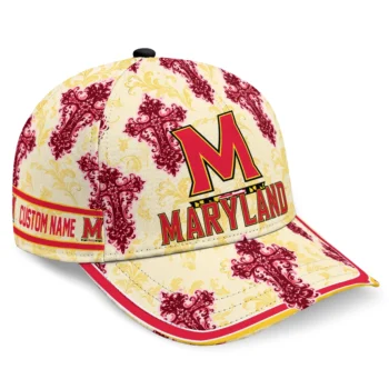 Maryland Terrapins Cap - Customized Damask Pattern Red White
