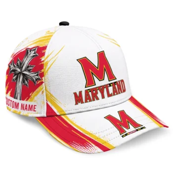 Maryland Terrapins Cap - Customized Grunge Cross Red White