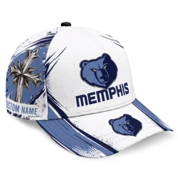 Memphis Grizzlies Cap - Custom Grunge Cross Blue White