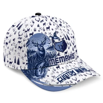Memphis Grizzlies Cap - Custom Toile Pattern Blue White