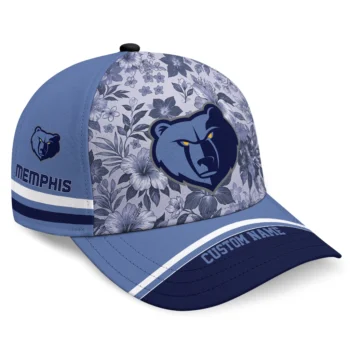 Memphis Grizzlies Cap - Customized Tropical Floral Blue