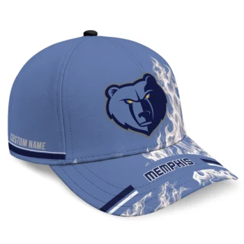 Memphis Grizzlies Cap - Personalized Smoke Flames Blue
