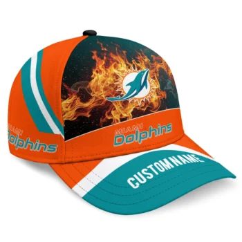 Miami Dolphins Cap - Customized Blazing Fire Aqua