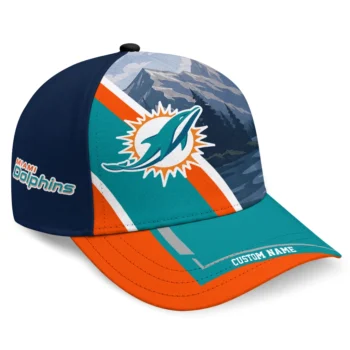 Miami Dolphins Cap - Customized Diagonal Slash Aqua