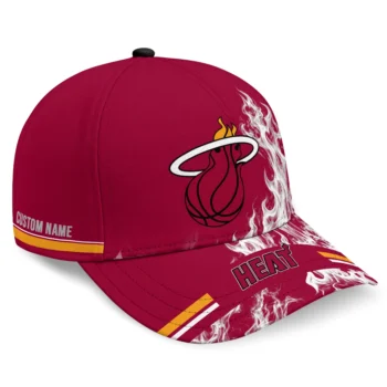 Miami Heat Cap - Custom Smoke Flames Red